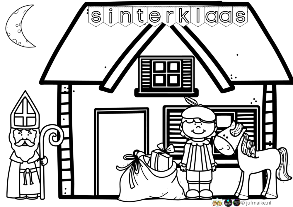 Kleurplaat Sinterklaas school