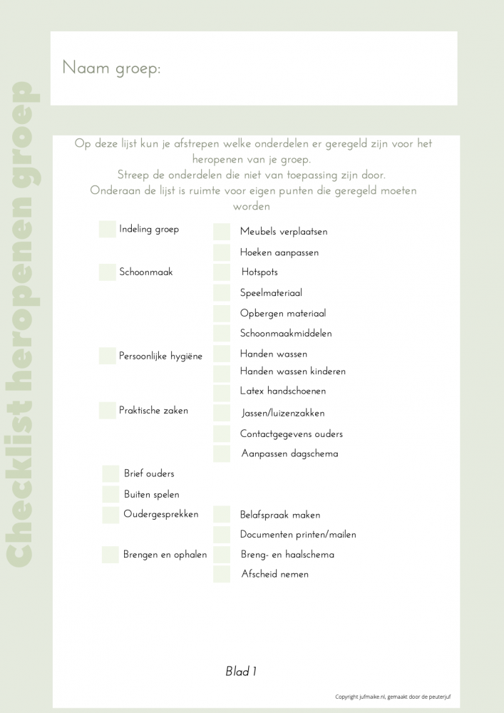 Checklist naar school in Coronatijd