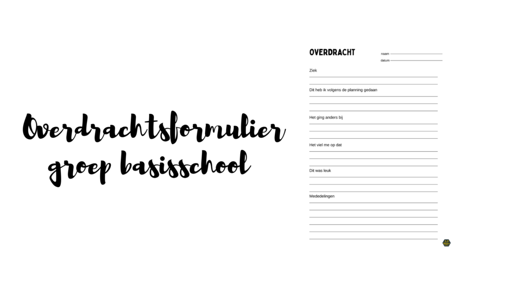 Overdrachtsformulier groep basisschool inval