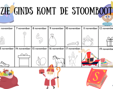 Aftelkalender Sinterklaas in Nederland stoomboot
