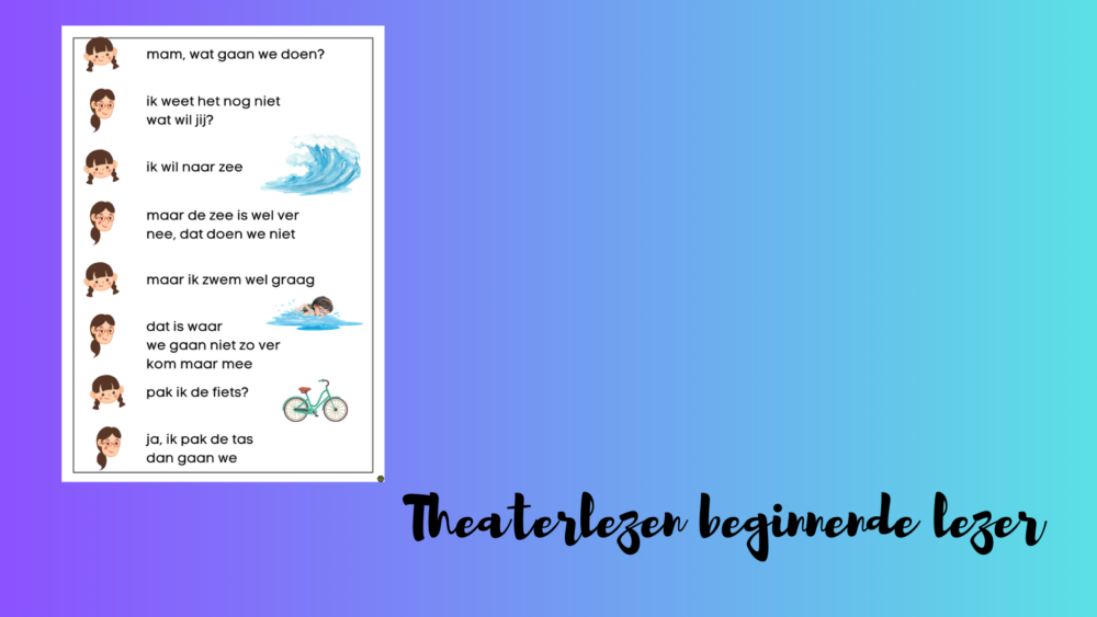Theaterlezen of toneellezen beginnende lezer werkblad