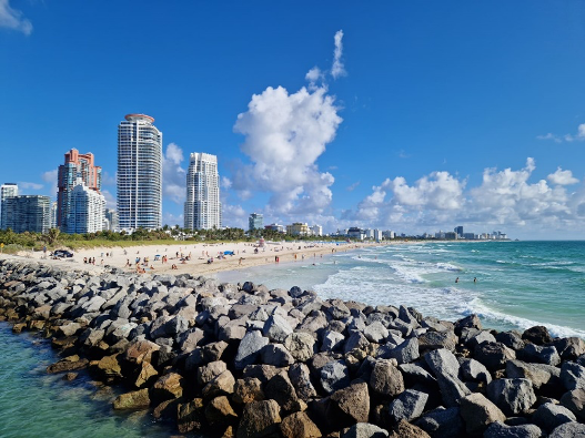Miami beach en Florida met jonge kinderen