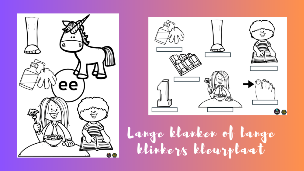 Lange klanken of lange klinkers kleurplaat