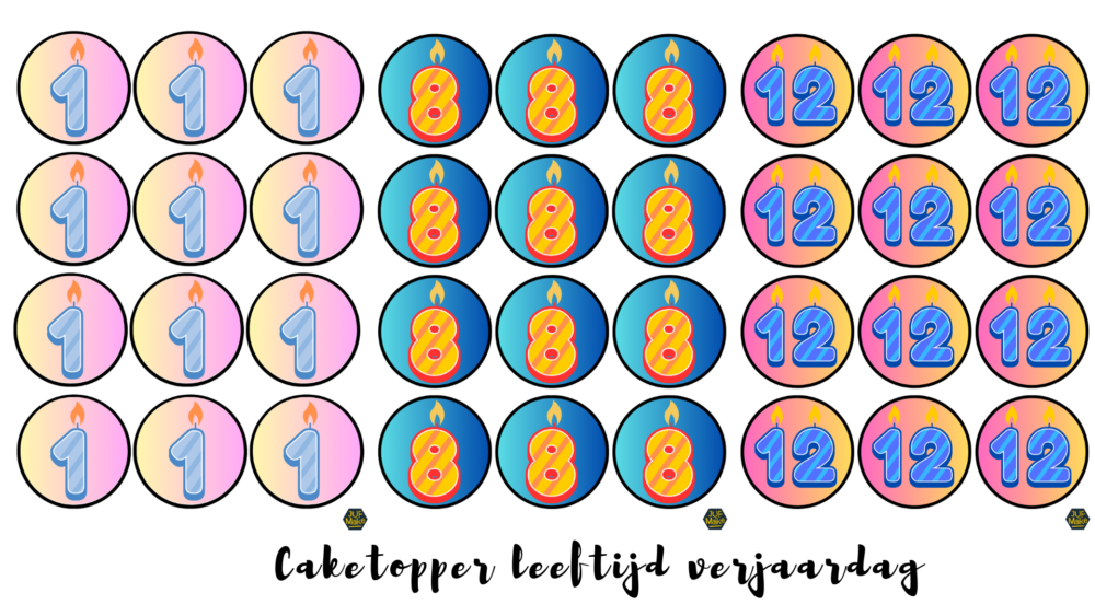 Caketopper leeftijd verjaardag