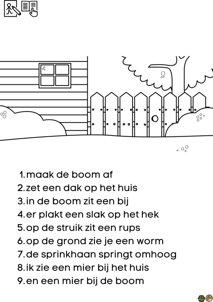 Teken wat je leest kriebelbeestjes