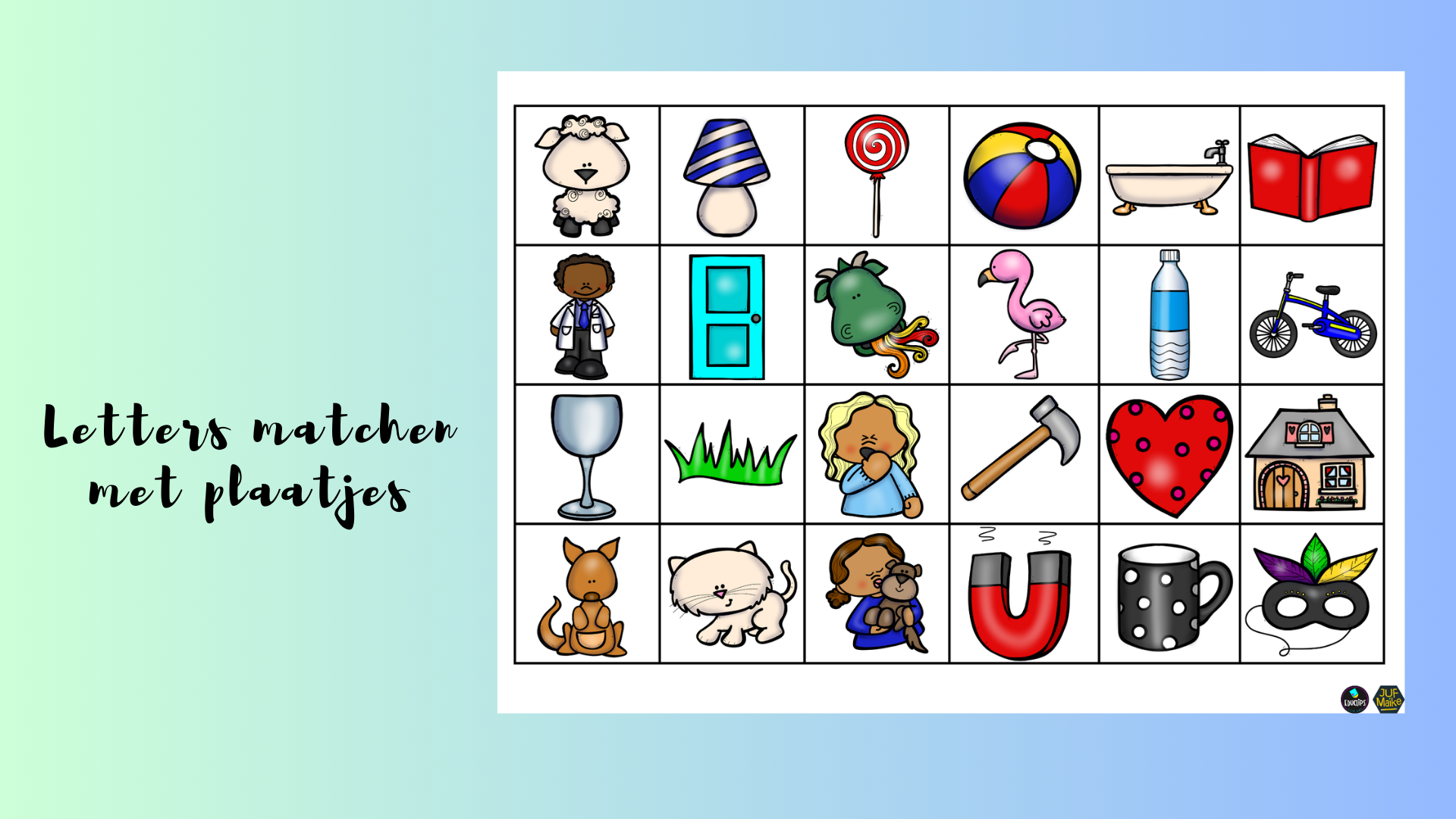 Letters matchen met plaatjes - Juf Maike