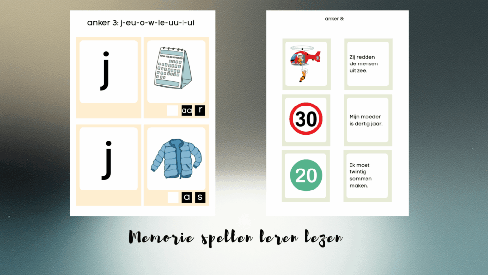 Memorie spellen leren lezen