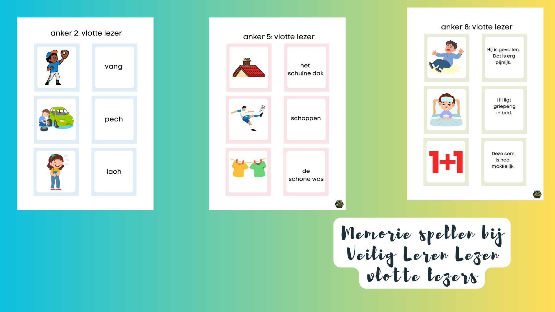 Memorie spellen bij Veilig Leren Lezen vlotte lezers