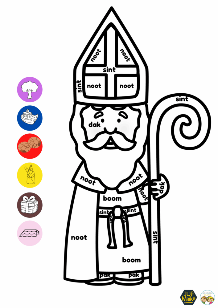 Kleuren op code Sinterklaas